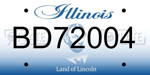 BD72004 Illinois License Plate