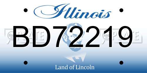 BD72219 Illinois License Plate