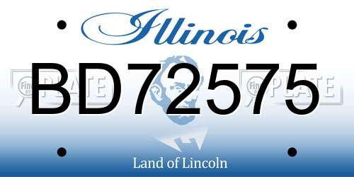 BD72575 Illinois License Plate
