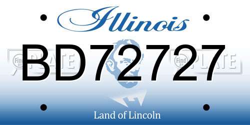 BD72727 Illinois License Plate