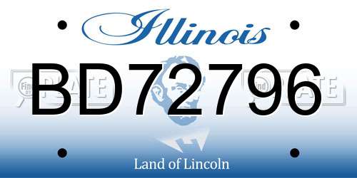 BD72796 Illinois License Plate