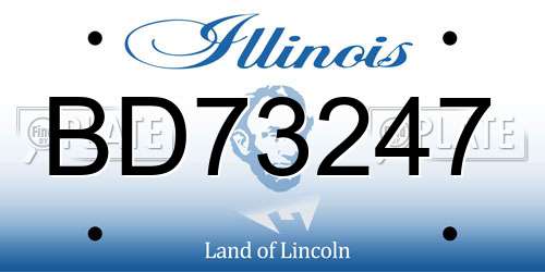 BD73247 Illinois License Plate