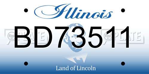 BD73511 Illinois License Plate