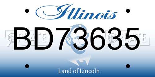 BD73635 Illinois License Plate