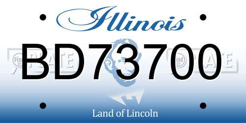 BD73700 Illinois License Plate