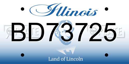 BD73725 Illinois License Plate