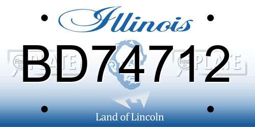 BD74712 Illinois License Plate