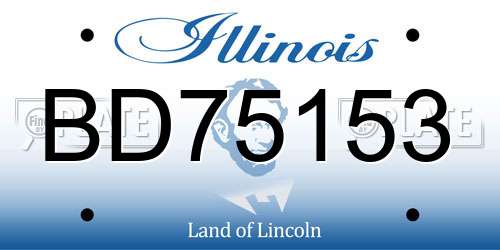 BD75153 Illinois License Plate