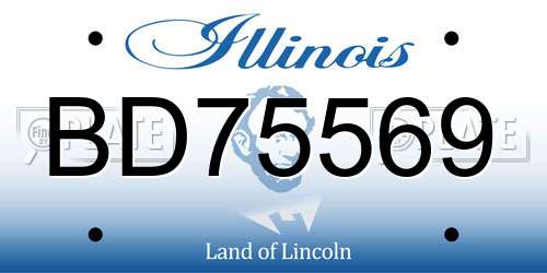 BD75569 Illinois License Plate