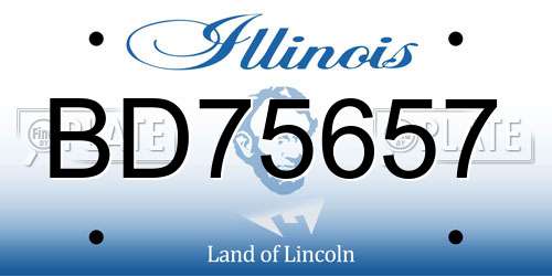BD75657 Illinois License Plate