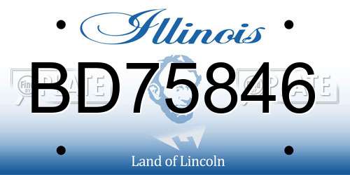 BD75846 Illinois License Plate