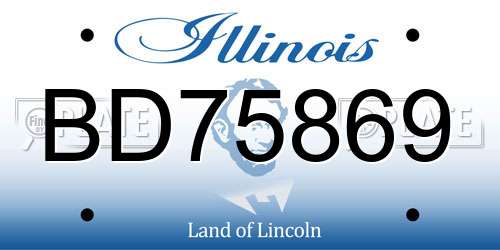 BD75869 Illinois License Plate
