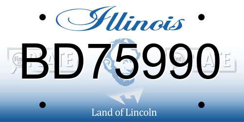BD75990 Illinois License Plate