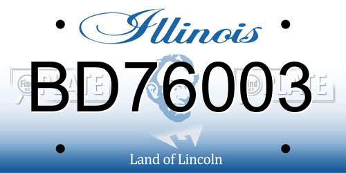BD76003 Illinois License Plate