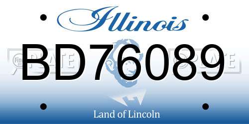BD76089 Illinois License Plate