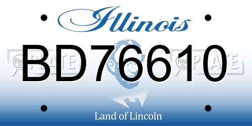 BD76610 Illinois License Plate