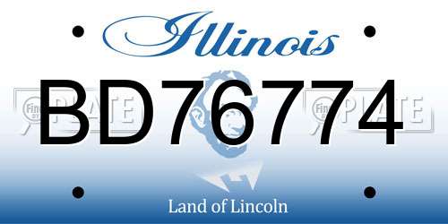 BD76774 Illinois License Plate