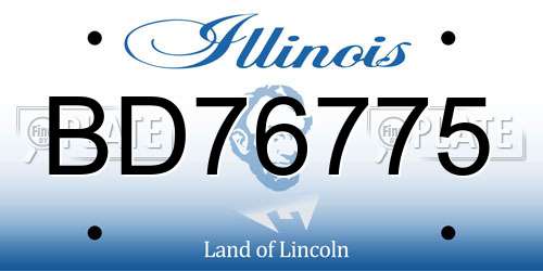 BD76775 Illinois License Plate