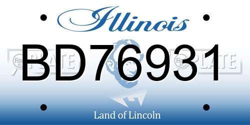 BD76931 Illinois License Plate