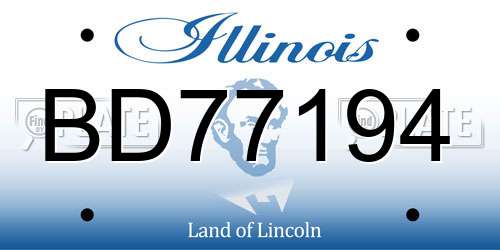 BD77194 Illinois License Plate