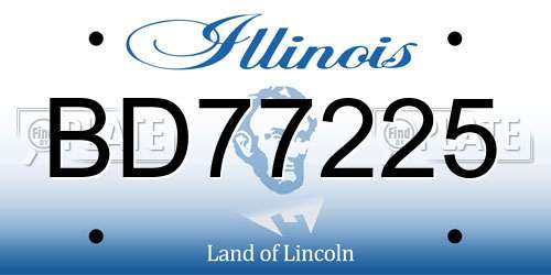 BD77225 Illinois License Plate