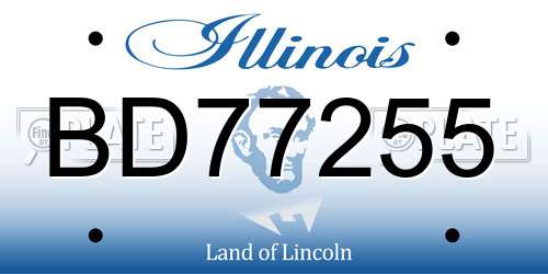 BD77255 Illinois License Plate