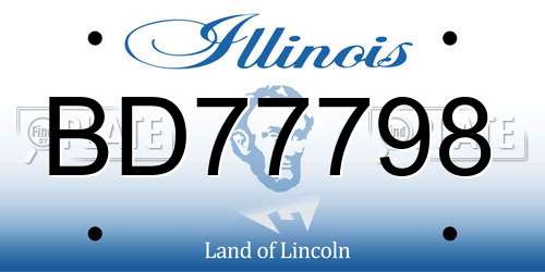 BD77798 Illinois License Plate