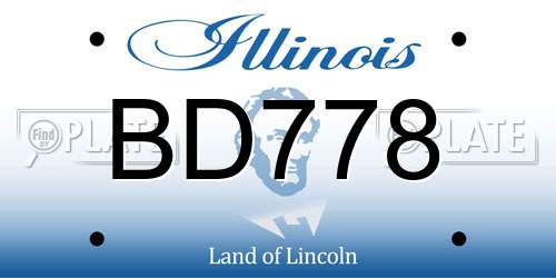 BD778 Illinois License Plate