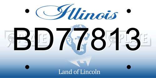 BD77813 Illinois License Plate