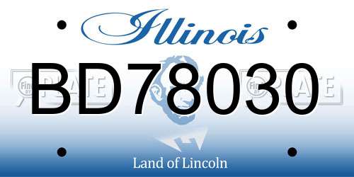 BD78030 Illinois License Plate
