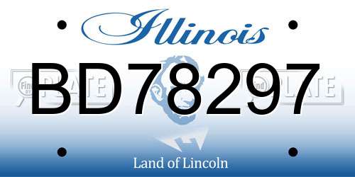 BD78297 Illinois License Plate