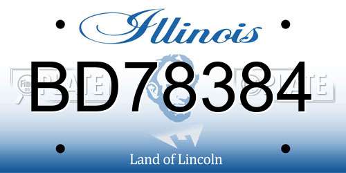 BD78384 Illinois License Plate