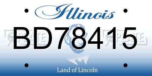 BD78415 Illinois License Plate