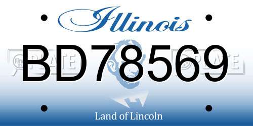 BD78569 Illinois License Plate