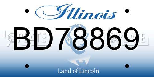 BD78869 Illinois License Plate