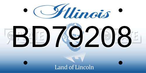 BD79208 Illinois License Plate