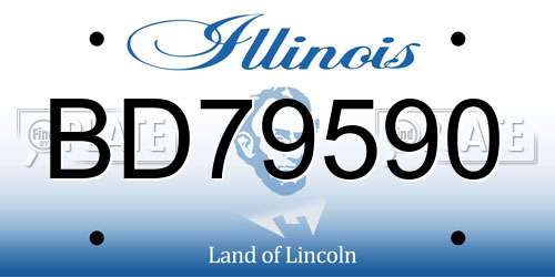 BD79590 Illinois License Plate