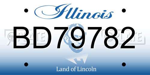 BD79782 Illinois License Plate