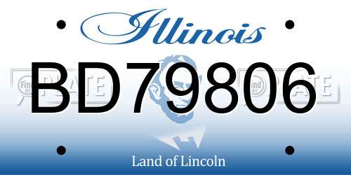 BD79806 Illinois License Plate