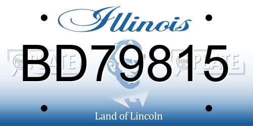 BD79815 Illinois License Plate