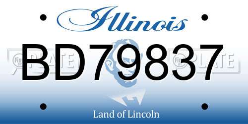 BD79837 Illinois License Plate