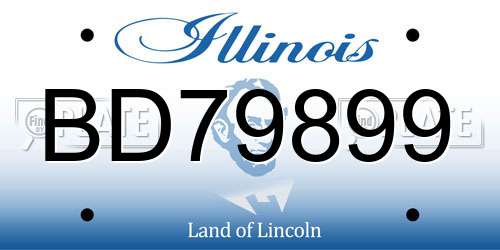BD79899 Illinois License Plate