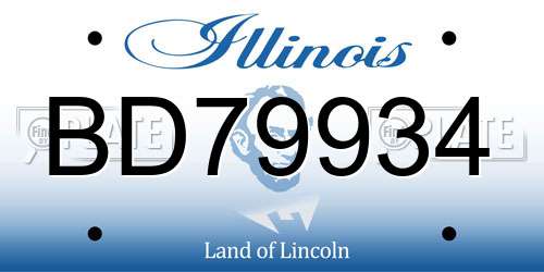 BD79934 Illinois License Plate