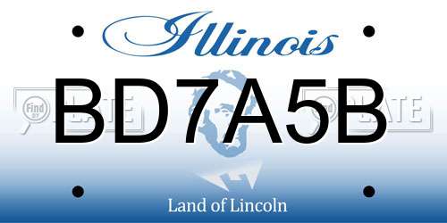BD7A5B Illinois License Plate