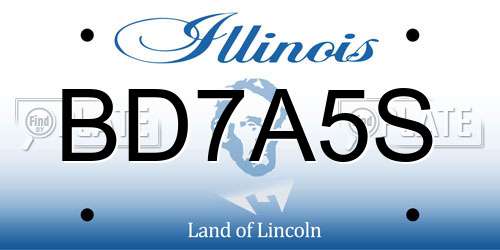 BD7A5S Illinois License Plate