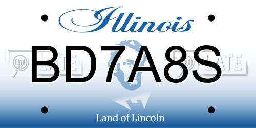 BD7A8S Illinois License Plate