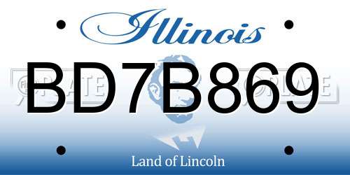BD7B869 Illinois License Plate