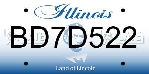 BD7D522 Illinois License Plate