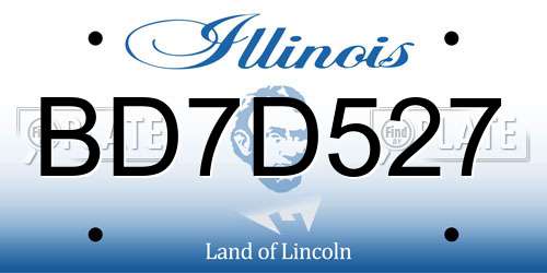 BD7D527 Illinois License Plate