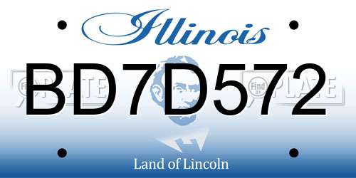 BD7D572 Illinois License Plate